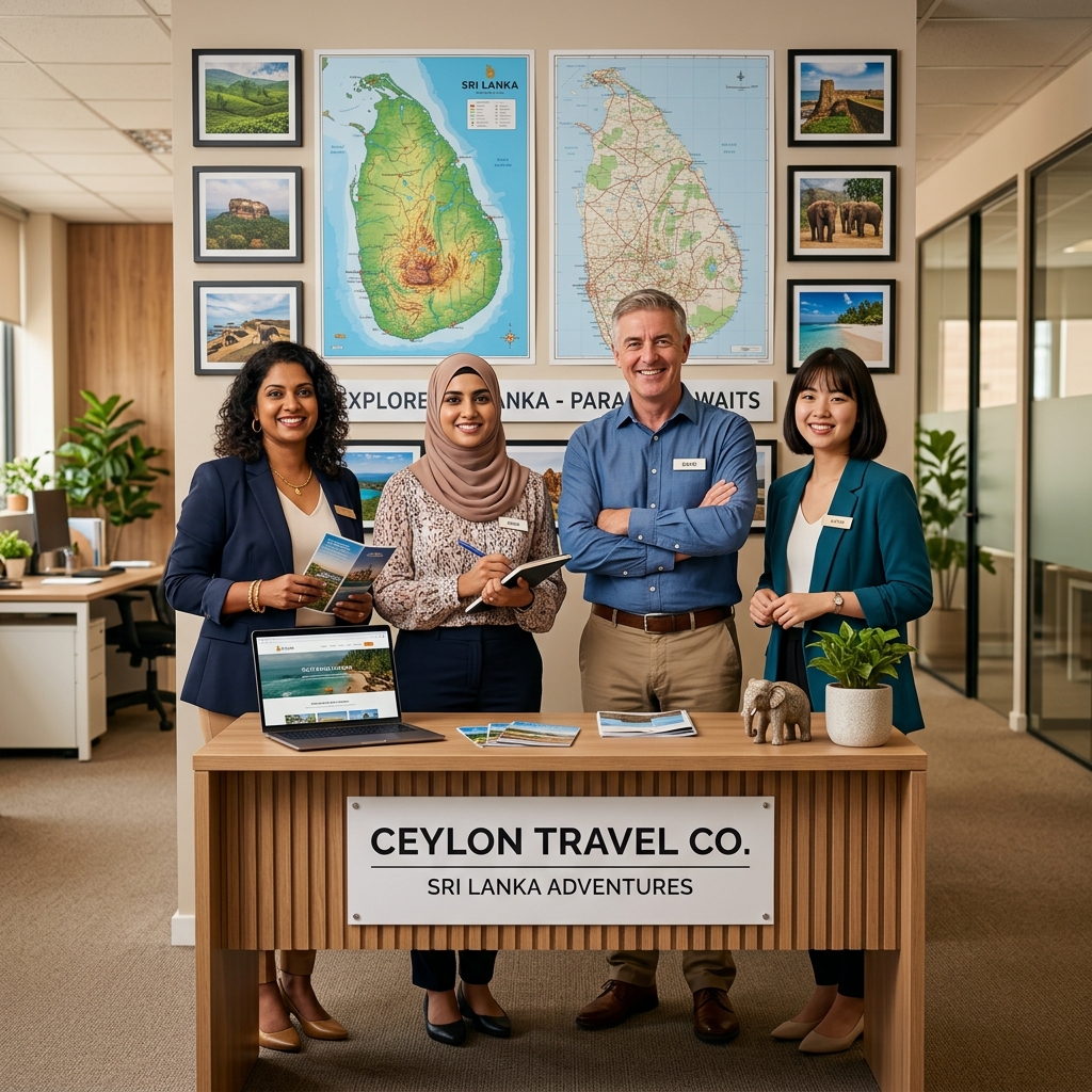 CeylonTrail Tours team enjoying a sunset in Sri Lanka