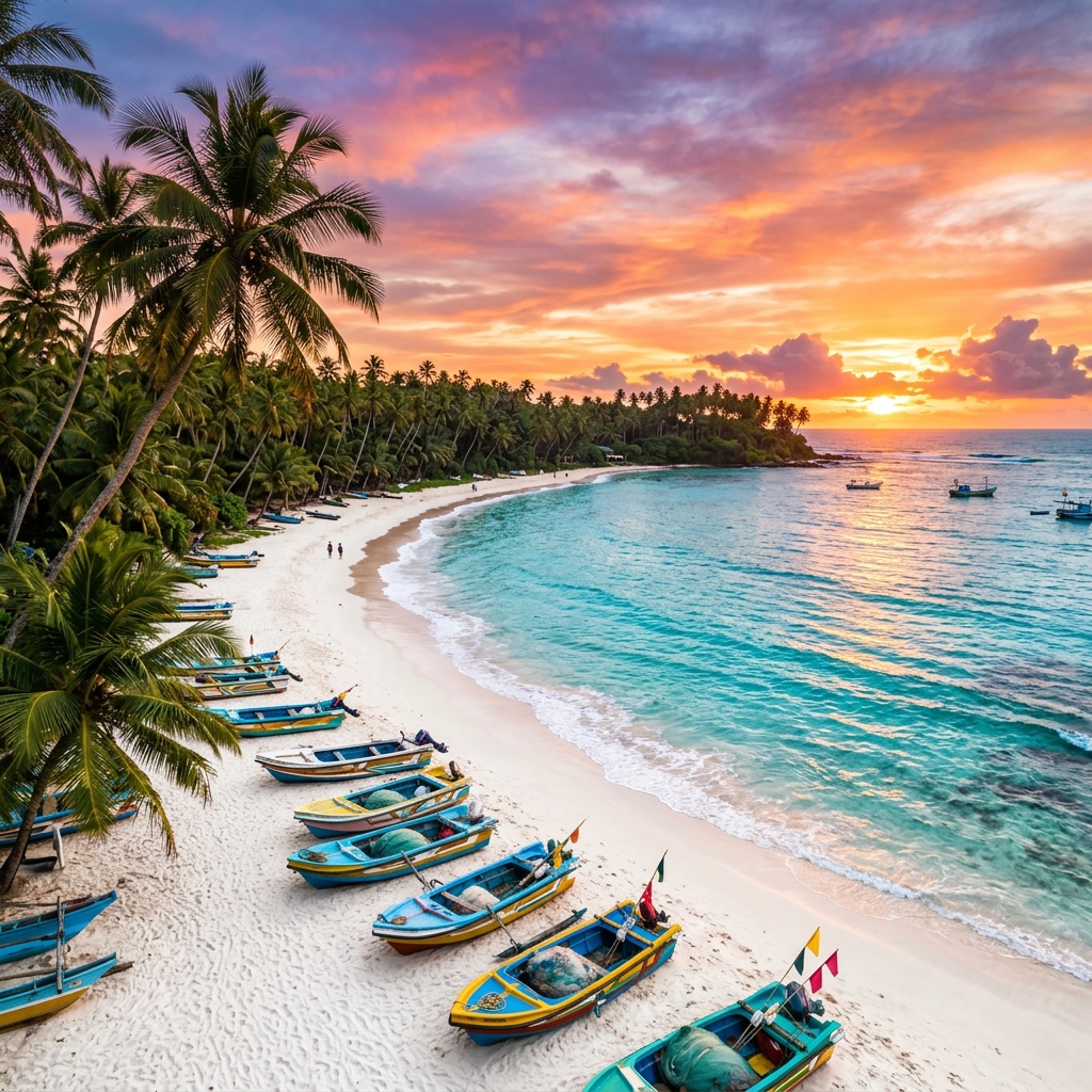 Mirissa beach - golden sands and turquoise waters