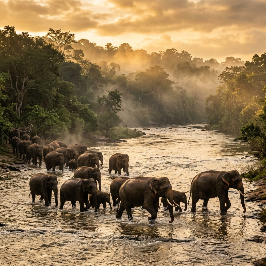 Sri Lanka wildlife - elephants and leopards